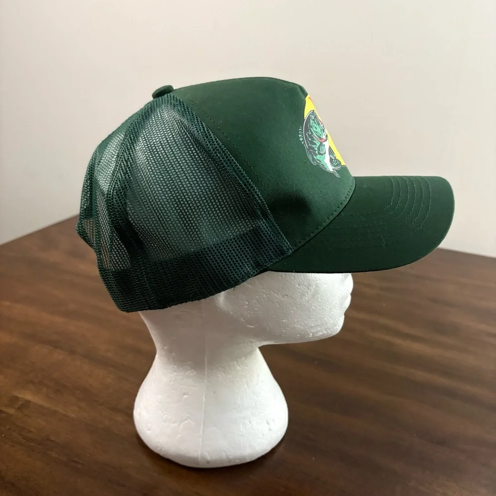 Bass Pro Shops Dark Green Cap with Yellow Logo NWOT Trucker Mens Hat